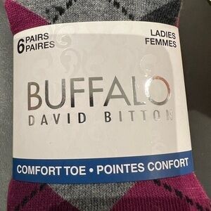 Buffalo David Bitton Ladies Comfort Toe Socks 6 PAIRS
